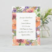 Oranje Paarse Bloemen Hand geschilderd Vrijgezelle Kaart (Staand voorkant)