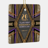 Oranje Paarse Boheemse Chic 20 jaar Jubileum Keramisch Ornament (Rechts)