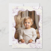 Oranje Paarse burlap kleine pompoen eerste verjaar Kaart (Achterkant)