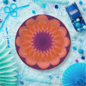 Oranje Paarse caleidoscoop Papieren Bordje (Feest)