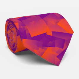 Oranje Paarse Cubisme Abstract Patroon Stropdas