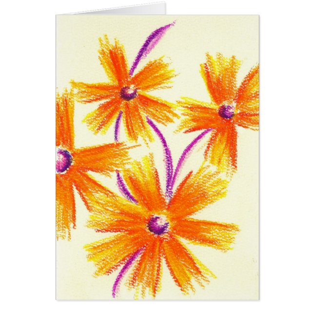 Oranje Paarse deegbloemen (Voorkant)