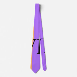 Oranje paarse effen voeg naam letter monogram teks stropdas