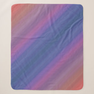 Oranje Paarse en Blauwe Strepen Abstract Patroon Sherpa Deken