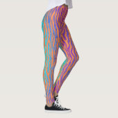Oranje paarse en groene zebraprint leggings (Rechts)