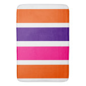 Oranje, Paarse en Hot Pink Stripes badmat (Voorkant Verticaal)