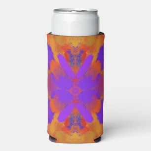 Oranje Paarse En Rode Abstracte Grafische Kunst On Seltzer Blikjeskoeler