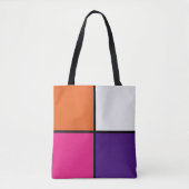 Oranje, Paarse en warmroze pleinen Tote Bag (Voorkant)