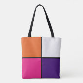 Oranje, Paarse en warmroze pleinen Tote Bag (Achterkant)