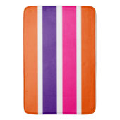 Oranje, Paarse en warmroze strepen Badmat (Voorkant Verticaal)