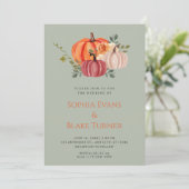 Oranje Paarse en witte pompoen Kaart (Staand voorkant)