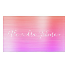 Oranje Paarse Folie Moderne Zaken Naambadge