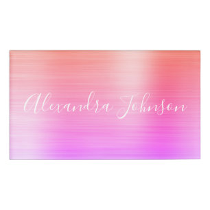 Oranje Paarse Folie Moderne Zaken Naambadge