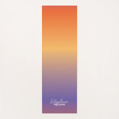 Oranje-Paarse Gradient Yoga Mat met Aangepaste Naa (Voorkant)
