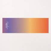 Oranje-Paarse Gradient Yoga Mat met Aangepaste Naa (Voorkant (horizontaal))