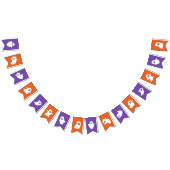 Oranje Paarse Happy Halloween Leuke Ghost Vlaggetjes (Alle)