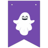 Oranje Paarse Happy Halloween Leuke Ghost Vlaggetjes (Eerste vlag)