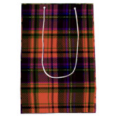 Oranje Paarse Happy Halloween Plaid Gift Bag Medium Cadeauzakje (Achterkant)