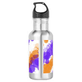 Oranje & Paarse Helder Spatten Waterfles (Achterkant)