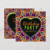 Oranje Paarse Hippie Child Bohemian Thema Save The Date (Voorkant / Achterkant)