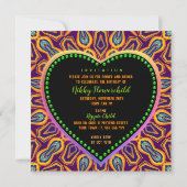 Oranje Paarse Hippie Child Bohemian Thema Save The Date (Achterkant)