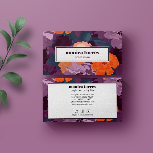 Oranje Paarse Icons van de Boerdveer Visitekaartje