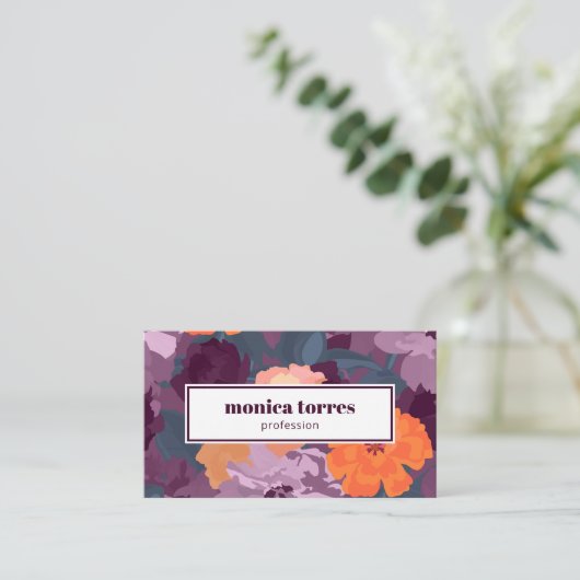 Oranje Paarse Icons van de Boerdveer Visitekaartje (Staand voorkant)