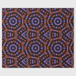 Oranje & Paarse Kaleidoscoop Fractal Patroon Cadeaupapier