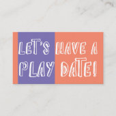 Oranje & Paarse Kleurenblok Speelbare Speeldatum Contactkaartje (Voorkant)