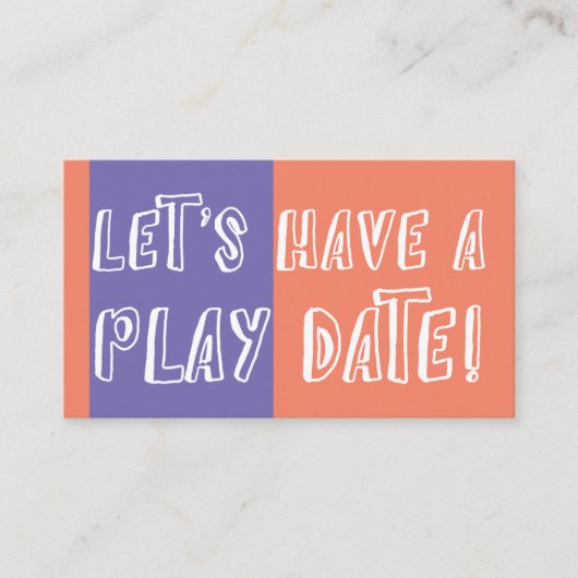Oranje & Paarse Kleurenblok Speelbare Speeldatum Contactkaartje (Voorkant)