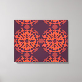 Oranje paarse koele, unieke, trendmatige bloem abs canvas afdruk