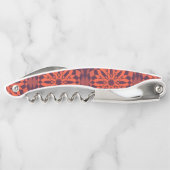 Oranje paarse koele, unieke, trendmatige bloem abs kurkentrekker (Achterkant)