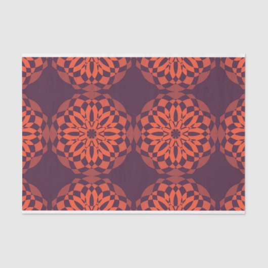 Oranje paarse koele, unieke, trendmatige bloem abs tissuepapier (Voorkant)