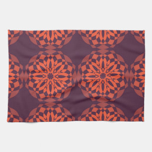 Oranje paarse koele, unieke, trendy bloem abstract theedoek