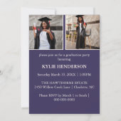 Oranje Paarse moderne Afstuderen foto Kaart (Achterkant)