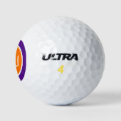 Oranje Paarse monogram Initialen Gepersonaliseerd Golfballen (Logo)
