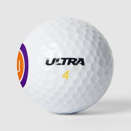 Oranje Paarse monogram Initialen Gepersonaliseerd Golfballen (Logo)