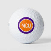 Oranje Paarse monogram Initialen Gepersonaliseerd Golfballen (Voorkant)
