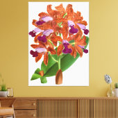  Oranje Paarse Orchid Flower - Canvas Print (Insitu (Woonkamer))