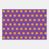 Oranje Paarse Polka Dot Circles geometrisch patroo Inpakpapier Vel (Voorkant)