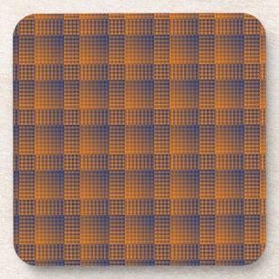 Oranje Paarse Rut Abstract Patroon Bier Onderzetter