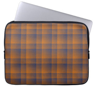 Oranje Paarse Rut Abstract Patroon Laptop Sleeve
