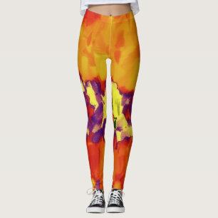 Oranje Paarse schildpad Leggings