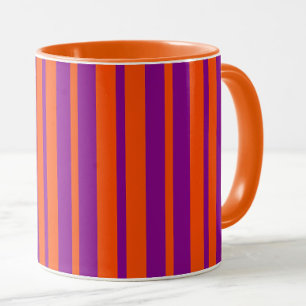 Oranje Paarse Stijlvolle Strepen Patroon Ontwerp Mok