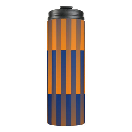 Oranje Paarse Strepen Patroon Thermosbeker (Voorkant)