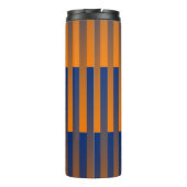 Oranje Paarse Strepen Patroon Thermosbeker (Achterkant)