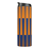 Oranje Paarse Strepen Patroon Thermosbeker (Geroteerd rechts)
