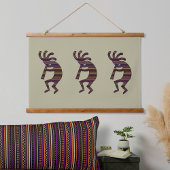 Oranje Paarse Tan Zwart Zuidwest Kokopelli Hangend Wandkleed