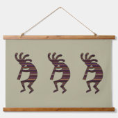 Oranje Paarse Tan Zwart Zuidwest Kokopelli Hangend Wandkleed (Voorkant)