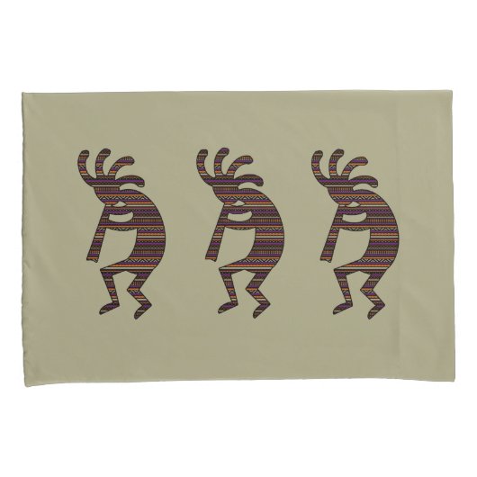 Oranje Paarse Tan Zwart Zuidwest Kokopelli Kussensloop (Voorkant-Rechts)